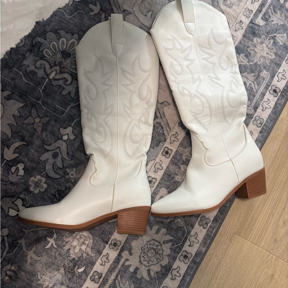 White Western Boots